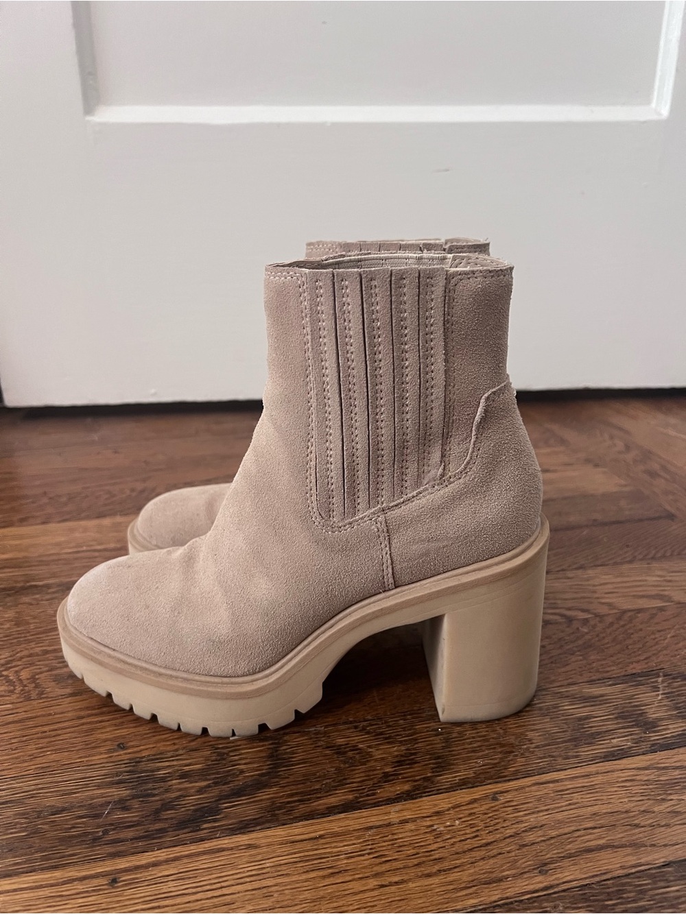 Dolce Vita Beige Suede Ankle Boots